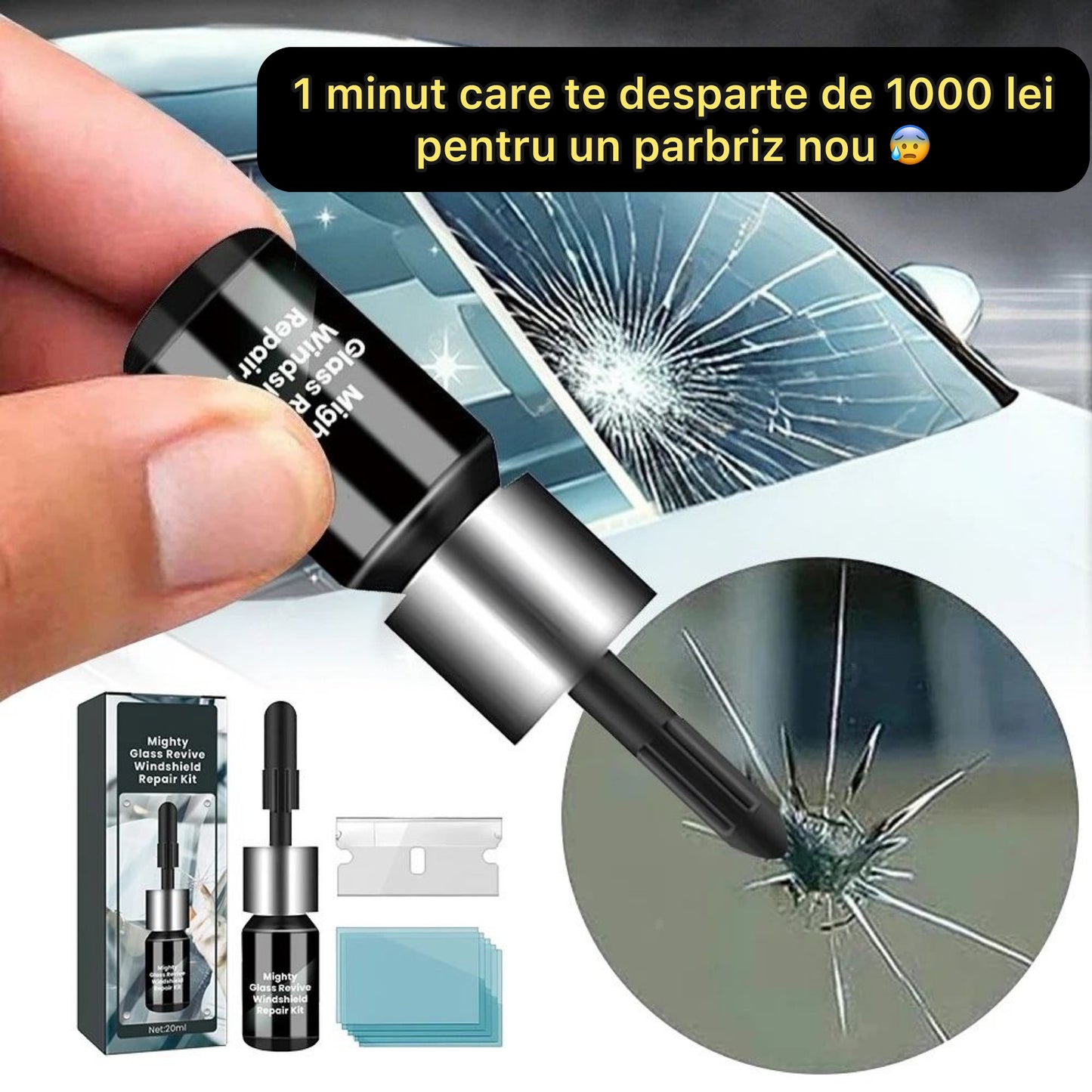 Solutie reparare crapaturi parbriz