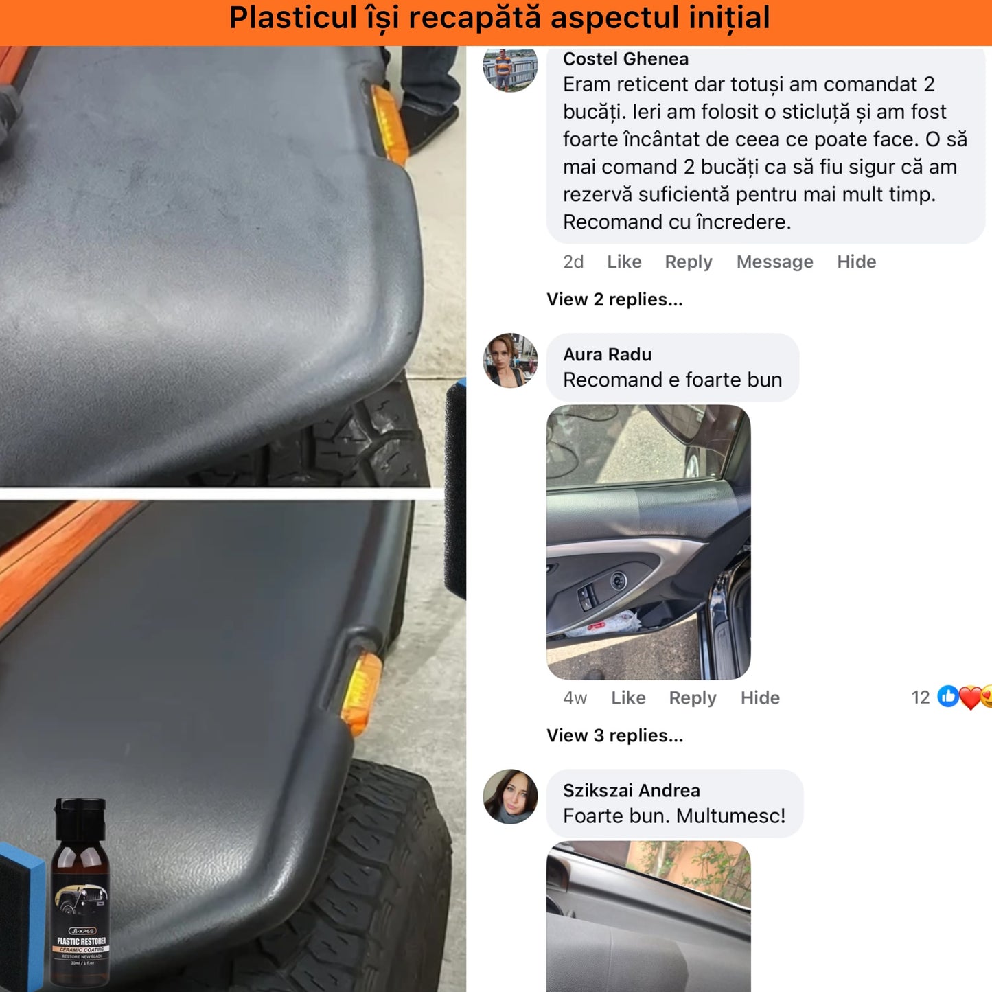 Restuarator plastic interior/exterior masina